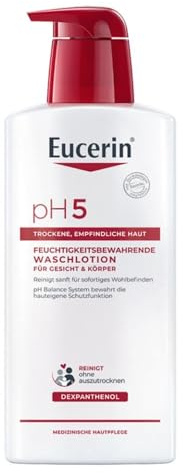 Eucerin pH5 Feuchtigkeitsbewahrende Waschlotion 400 ml, milde Pflegedusche für trockene und empfindliche Haut, seifenfreies Duschgel für die tägliche Reinigung