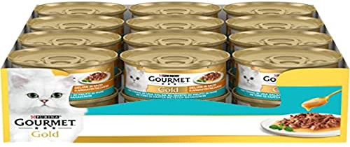 GOURMET Gold Delizie in Salsa Cibo Umido per Gatti Adulti Filettini con Tonno 24 Lattine da 85g