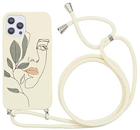 Yoedge Funda con Cuerda para iPhone 7 Plus/8 Plus (5,5) Carcasa de Teléfono con Cadena Cordón Ajustable Ponible Cuello Colgante Correa Silicona Mate AntiChoque Suave TPU para iPhone 8plus, Mujer hoja