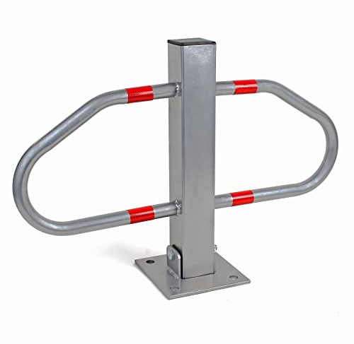 Wiltec Parking Space Barrier Foldable Parking Bracket with 3 Keys Steel Blocking Bracket Parking Post