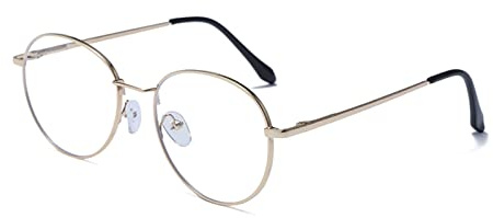 LJCZKA Photochrome Blaulichtfilter Brille für Damen Herren | Rund Brille Ohne Stärke für Bildschirm Computer TV