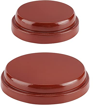 FINGERINSPIRE Base di visualizzazione in legno rotondo marrone 2 misure (diametro 8,9/6,5 cm) piastra supporto piedistallo piatto per figura modello giocattolo artigianale