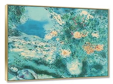 RKGHDCX « Les fleurs sur Saint Jeannet» par -Reproductions de Tableaux sur toile-célèbres peintures sur toile affiches d'art mural et impressions-Image abstraite Salon Décor 60x80cm24 x32 cadre doré