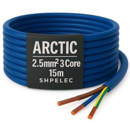 SHPELEC® Arctic Grade Blue Flex Cable - 3183A 1.5mm² and 2.5mm² - Heavy-Duty Electrical Wire for Harsh Environments (2.5mm, 15m)