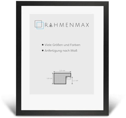 RahmenMax Skane Puzzlerahmen 33x98 cm Bilderrahmen Schwarz Gemasert Hintergrund Weiss Antireflex Kunstglas