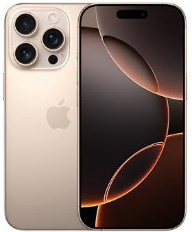 Apple iPhone 16 Pro 256 GB: 5G Mobile phone with Apple Intelligence, Camera Control, 4K 120 fps Dolby Vision and a Huge Leap in Battery Life. Works with AirPods; Desert Titanium
