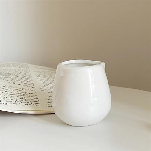SDA287MZ Salsera Cuchara de cerámica for lecheSalseraCafetera for lecheCafetera for Leche de cerámica Blanca Sin asa Jarra de Leche(50ML)