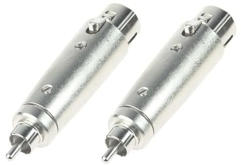 Adam Hall 2 x Connectors K4A XF3 RM2 Ganzmetall Adapter Verbinder Konverter - XLR 3 pol Female Kupplung auf Cinch RCA Male Stecker