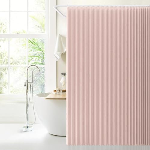 DSSHENGDS Anpassbar Badezimmer aus wasserdicht beschwerer duschvorhang,faltbar Vorhang dusche,für Badewanne Bad Schlafzimmer-Pink- 100x220cm