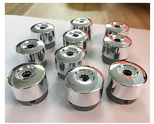 Bulloni Antifurto Per Ruote, Bulloni Antifurto 10pcs Chrome Wheel Bolt Bolt Dado Cappuccio Coperchio ABS Plastica Con Tripla Finitura Cromata Uso adatto per VW Touareg 2004-2014