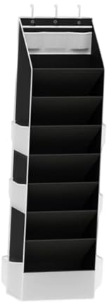 Ronyme Range-chaussures de porte, étagère à chaussures de porte, avec poches, gain de place, avec crochets, rangement pour serviettes et chapeaux de salle de, Noir