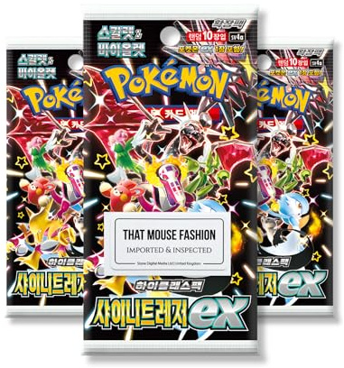 Paldean Fates Shiny Treasure Lot de 3 boosters coréens | Authentifié TCYM | Cartes Pokémon coréennes | Pokémon Paldean Fates | Pokémon Scarlet and Violet | That Mouse Fashion