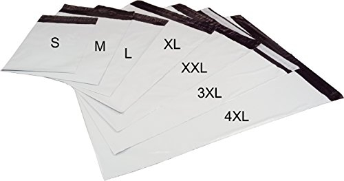 Versandtüten Versandbeutel Versandtaschen 500x400+50 mm Größe 3XL mit selbstklebenden Permanentklebeverschluss (250)