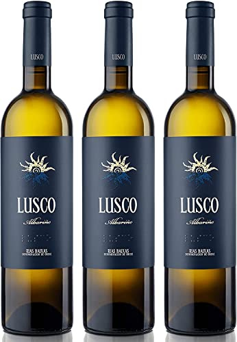 Lusco Albariño - Vino Blanco D.O. Rías Baixas - 3 botellas de 750 ml - Total: 2250 ml