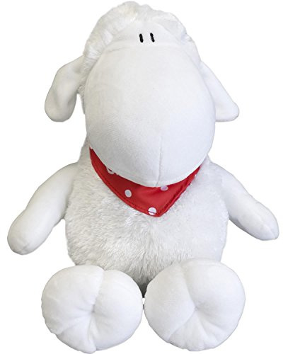 Sheepworld Schaf mit Halstuch und Spruch Glücksbringer | Höhe 30 cm, sitzend, weich und flauschig, Plüschtier | 100% Polyester, Weiß | Geschenk, Weihnachten, Silvester, Geburtstag | 45565