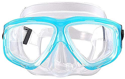 WOWDECOR Maschera da snorkeling, occhiali da immersione con correzione diottrica, maschera da sub per adulti e bambini con miopia (Blu marino, 2 occhi diversi)