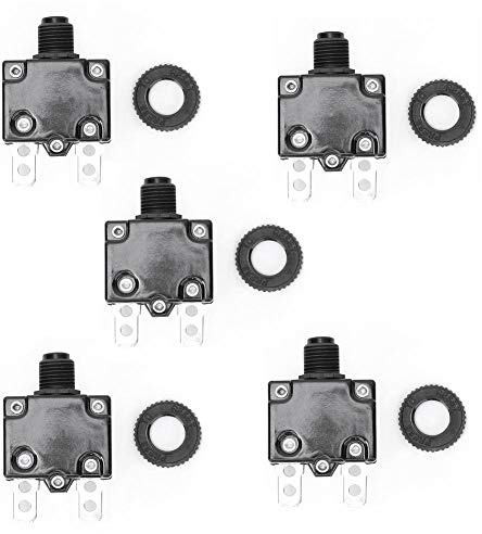 5 Pezzi Interruttore di Sovraccarico Elettrico per Compressore Aria, Protezione da Surriscaldamento 12A 15A 17A con Pulsante Reset, Interruttore Circuito Protettivo
