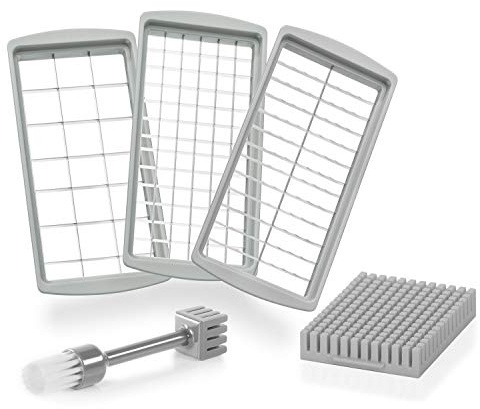Genius Nicer Dicer Fun Zubehör Messereinsatz 5teilig - Messer mit dem Nicer Dicer Fun (Fassung: 1750 ml) kompatibel | Scheiben/Streifen & mittelgroße, große Würfel/Stifte