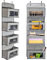 BrilliantJo Portaoggetti da Appendere con 4 Tasche in Tessuto, Organizzatore da Porta con grande finestra trasparente, Organizer Armadio Porta Oggetti da Appendere, Grigio-bianca