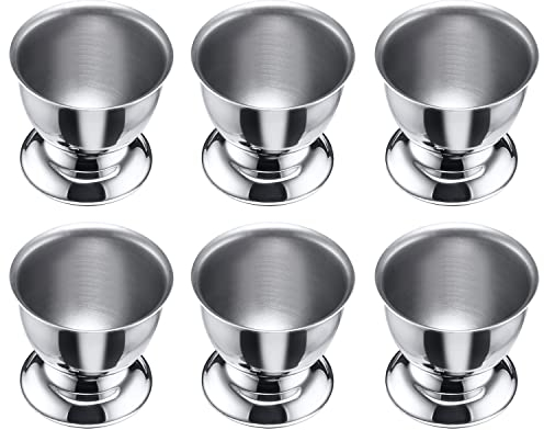 Westmark 6 Hueveras, Con pie, Apilables, ø 5 cm, Acero inoxidable, Plateado, 20742200