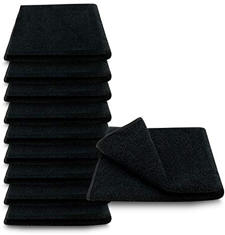 ARLI 10x Asciugamano 50 x 90 cm nero Set da 10 asciugamani 100% cotone 10 asciugamani in spugna di alta qualità design classico asciugamani per ospiti appendiasciugamani