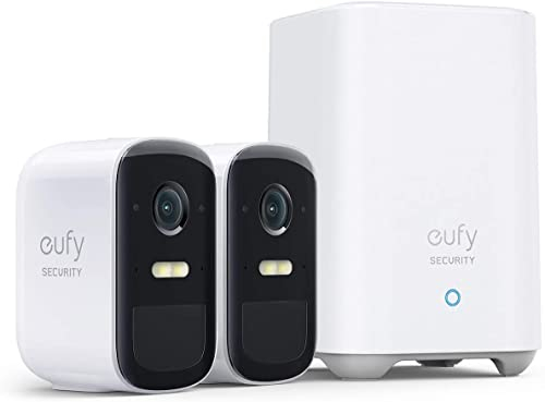 eufy Security, eufyCam 2C Pro 2-Cam Kit, Wireless Home Security System with 2K Resolution, 180-Day Battery Life, HomeKit Compatibility, IP67, Night Vision, and No Monthly Fee. (Renewed)