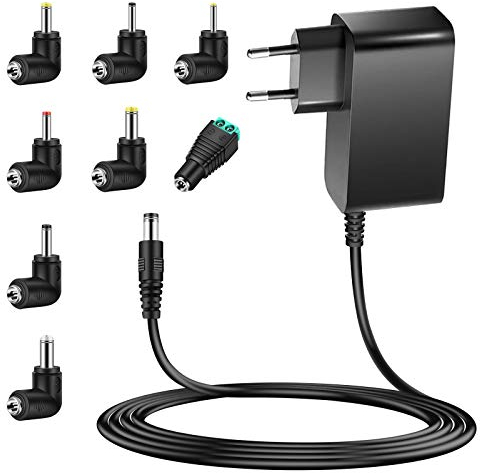 MEROM 12V 3A Universelle Netzteil 36W Ladekabel Power Supply für LED-Leiste, Lautsprecher, Router, Scanner, Kamera, DVD Spieler, Externe Mobile Festplatte, LCD Bildschirm Ladegerät (Mit 8 Tipps)