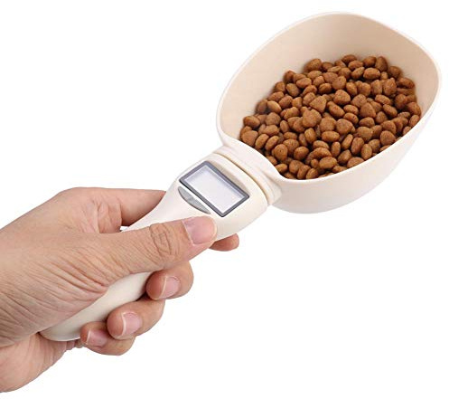 Zerodis Cuillère de mesure d'aliments pour animaux de compagnie, échelle de cuillère portable cuillère numérique cuillère de mesure d'aliments pour animaux de compagnie électronique avec écran LCD
