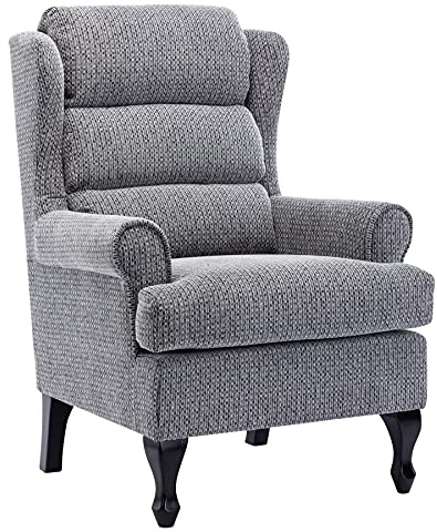 Morris Living Hamilton Fireside Chair in Lake Blue Fabric - 20.5 Height - Orthopedic Chair