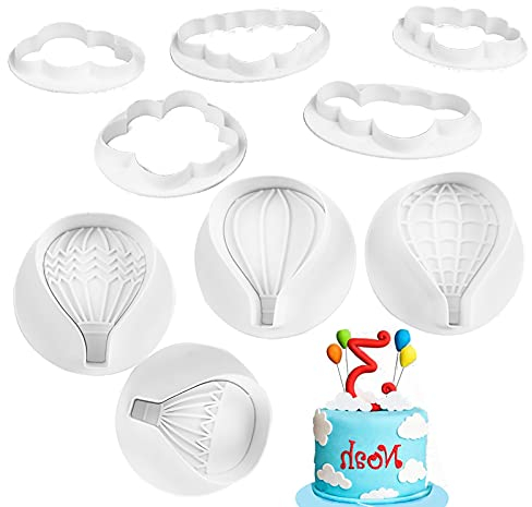 Kytpyi juego de cortadores de galletas, 9 piezas molde de globos cortadores de nubes cortador de galletas moldes para galletas para la decoración de pasteles fondant de pastelería de galletas