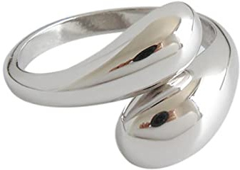 DOOLY 925 Sterling Silber Korean Trendy Glatt Ringe Für Frauen Paar Vintage Gold Silber Geometrische Handgemachte Hochzeit Schmuck