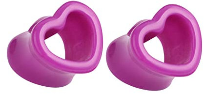 Tunnel Herren 12mm, Flesh Tunnel Extra Lang 2 Stück Acryl Lila Herzform Weihnachtsgeschenk Ohrtunnel