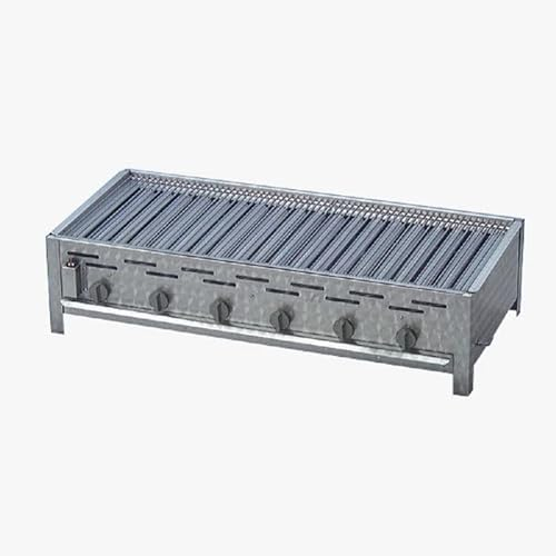 Profi Gasgrill mit Grillrost, 6-flammig, 22 KW, Piezo Zünder, 6 x Gasregler stufenlos, Gasbräter inkl. Grillrost, Abtropfblech, Brennerabdeckung, Gasschlauch und Druckminderer