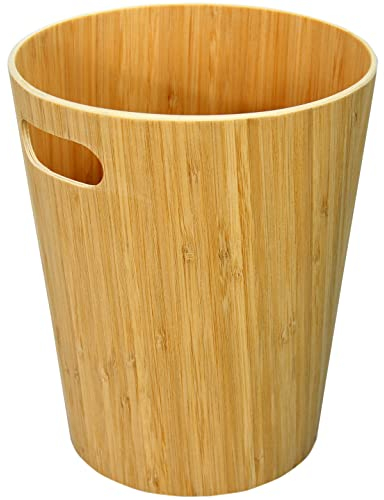 Woodquail Waste Paper Bin Home Office Basket, Made of Natural Bamboo Veneer