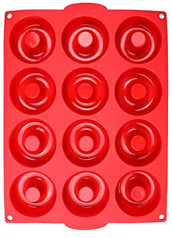 Jata HOGAR HMOL5212 - Molde de donuts de Silicona antiadherente para cocina y repostería. Exclusivo del Chef Bosquet. Para 12 donuts. Apto para horno, congelador, microondas y lavavajillas