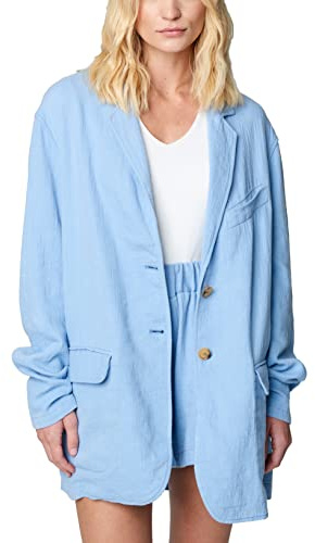 [BLANKNYC] Womens Luxury Clothing Oversized Blazzer with Pockets, Comfortable & Stylish Coat, Hall Pass, Small