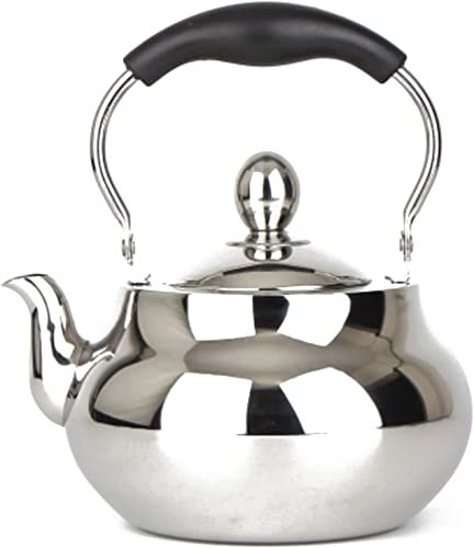 REJOON Perkolator Kaffeekanne Küchenherd Wasserkocher rund Edelstahl Induktionsherd Teekanne Kaffeekanne mit Teesieb