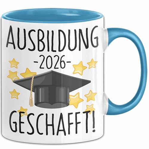Ausbildung Bestanden Geschenk Tasse Geschenkidee Bestandene Prüfung Abschluss 2026 (Schwarz)