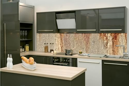 Küchenrückwand Folie Selbstklebend ABGEBROCHENE BETONWAND I 260 x 60 cm | Klebefolie - Dekofolie - Spritzschutz für Küche | Made in EU