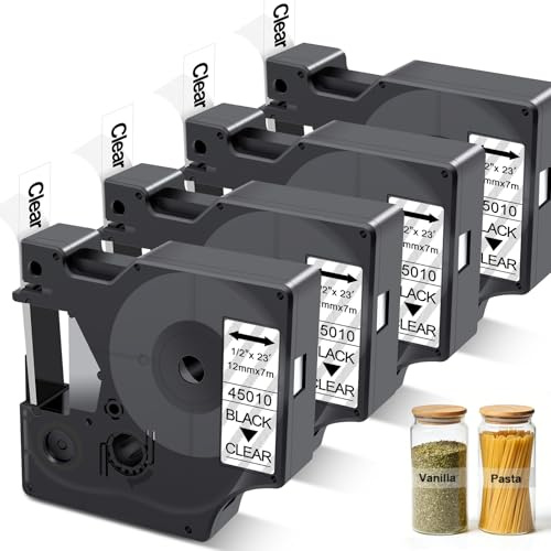 45010 Etikettenband Kompatibel mit Dymo D1 12mm für Dymo LabelManager 160 | Kompatibel mit Dymo D1 A45010 für Dymo LabelManager 160 210D 280 360D 420P, 3-Pack Schwarz auf Weiß