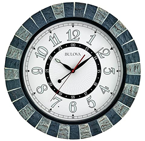 Bulova C3392 Outdoor Lighted Patio Clock | Weather-Resistant | Large Numerals | Elegant Finish | Outdoor | Battery Powered
