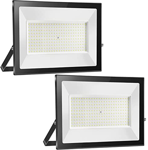 200W Faretto LED da Esterno 2 Pezzi - Proiettore 20000LM IP65 Impermeabile, 6500K Bianco Freddo per Giardino, Cortile, Garage | Faro LED Esterno con Alta Luminosità e Durata