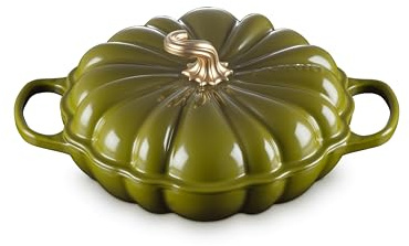 Le Creuset Enameled Cast Iron Figural Pumpkin Braiser, 2.75 qt., Olive