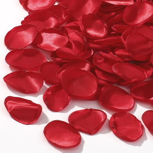 200 Stück Rosenblätter, CNYMANY Seide Rote Blütenblätter für Blumenkörbchen für Hochzeiten Rote Rosenblätter in großen Mengen für Tischdekorationen am Gang Brautparty Dekorationen Heiratsantrags party