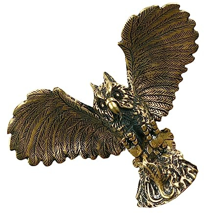PRETYZOOM Dekorative Eulenfigur Elegante Goldene Eulenstatue aus Messing mit Filigranem Design als Desktop Deko für Zuhause oder Büro