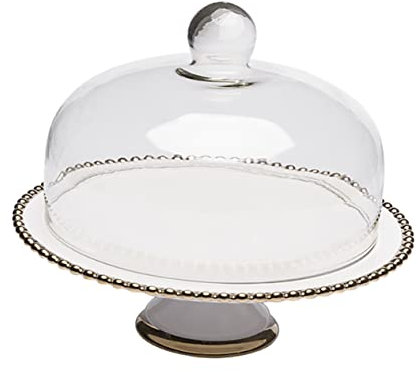 Cabilock Elegant Cake Display Stand Glass Covers Food Snack Tray Dessert Plate Cake Plate Practical and Sturdy