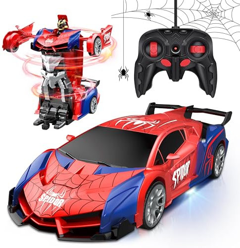 Herefun Macchina Telecomandata Robot, Macchina Giocattolo Telecomandata per Bambini 8+ Anni, Macchina Telecomandata Trasformabile in Robot, 2 in 1 Auto Telecomandata RC per Ragazzi e Ragazze Regalo