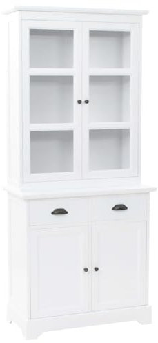 QJBSAVVA Armadietti da Esterno Mobile Cucina Dispensa Scarpiera Mobile Ingresso - Credenza con Alzata 4 Ante in MDF e Legno di Pino 80x40x180 cm per Ingresso Soggiorno Bagno Cucina
