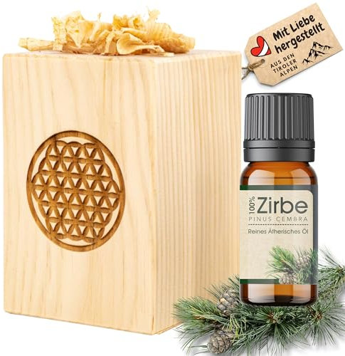 Sagl.Tirol Set di legno di pino e cembro con trucioli e olio - prodotti sostenibili in legno di cembro - profumo e decorazione in pino