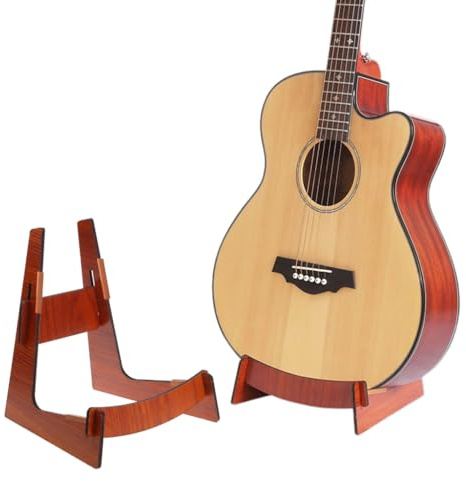 Ukulelenständer, tragbar, Holz, L-Rahmen, Musikinstrument-Ständer mit weicher Seite für Ukulele, Violinen